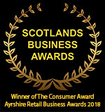 Winner of the consumer award Ayrshire Retail Business Awards 2018